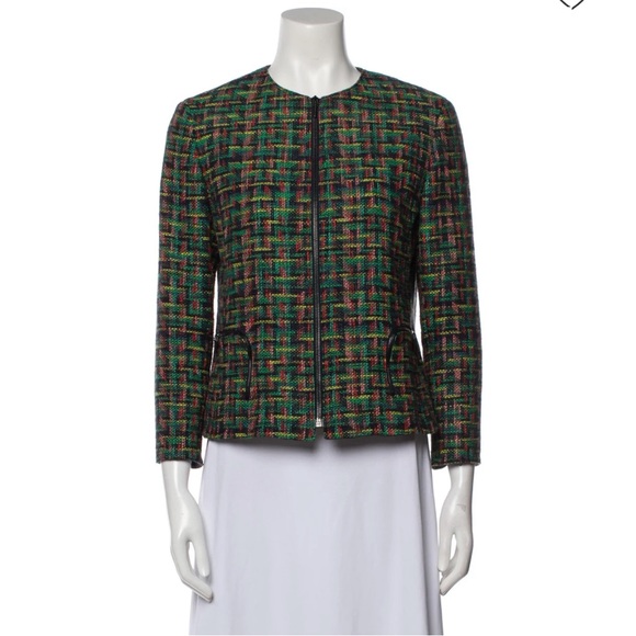 AKRIS PUNTO Plaid Print Evening Jacket 8 - Picture 1 of 13